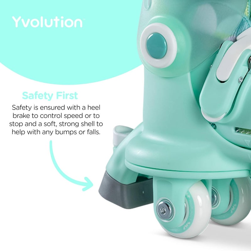 Yvolution Learner Twista Skates – 2-in-1 Adjustable Kids Roller Skates for Ages 2+ – Converts from Tri-Wheel to Inline Skates – No Tools Needed – US Size 7-11 - Image 5